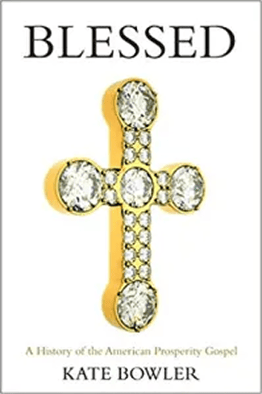 Book cover of 'Blessed' by Kate Bowler with a jeweled cross.