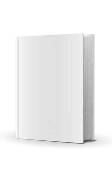 Blank white hardcover book on a white background.