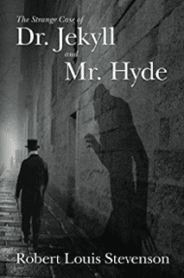 Book cover of 'The Strange Case of Dr. Jekyll and Mr. Hyde' by Robert Louis Stevenson.