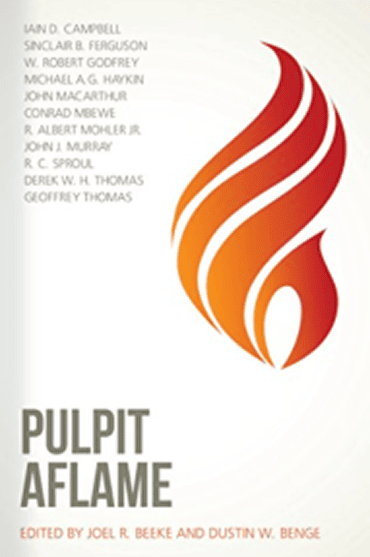 Pulpit Aflame book cover with flame graphic and author names.