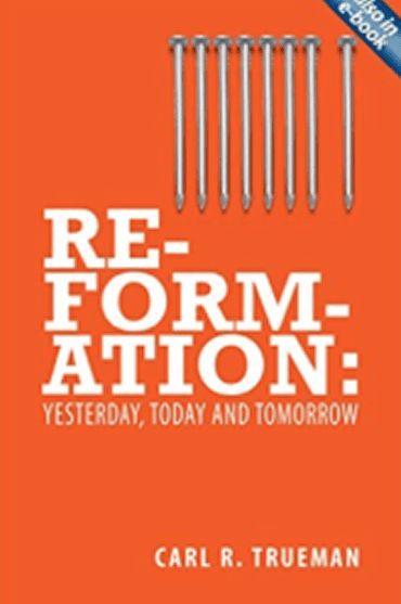 Book cover titled 'Re-Formation: Yesterday, Today and Tomorrow' with nails on an orange background.