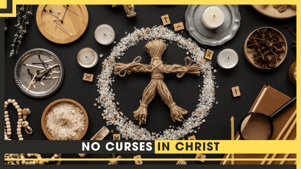 Spiritual altar with candles, cross, and religious symbols for faith and devotion.