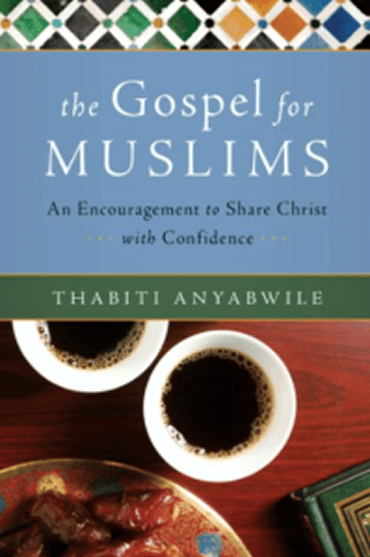 Book cover for 'The Gospel for Muslims' by Thabiti Anyabwile with coffee cups and traditional items.