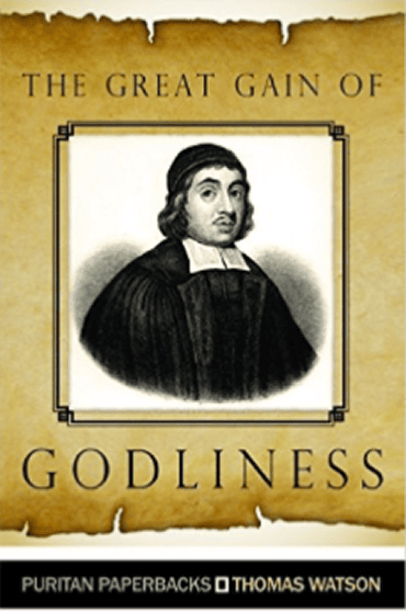 Portrait of a historical figure with the title 'The Great Gain of Godliness'.