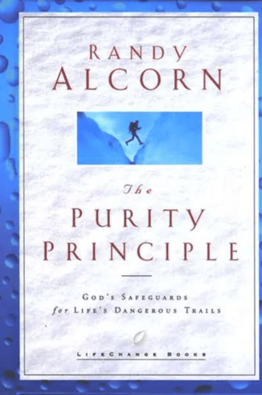 Book cover of 'The Purity Principle' by Randy Alcorn, featuring a mountain climber.