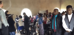 People celebrating Reformation Day in a rural South African church.